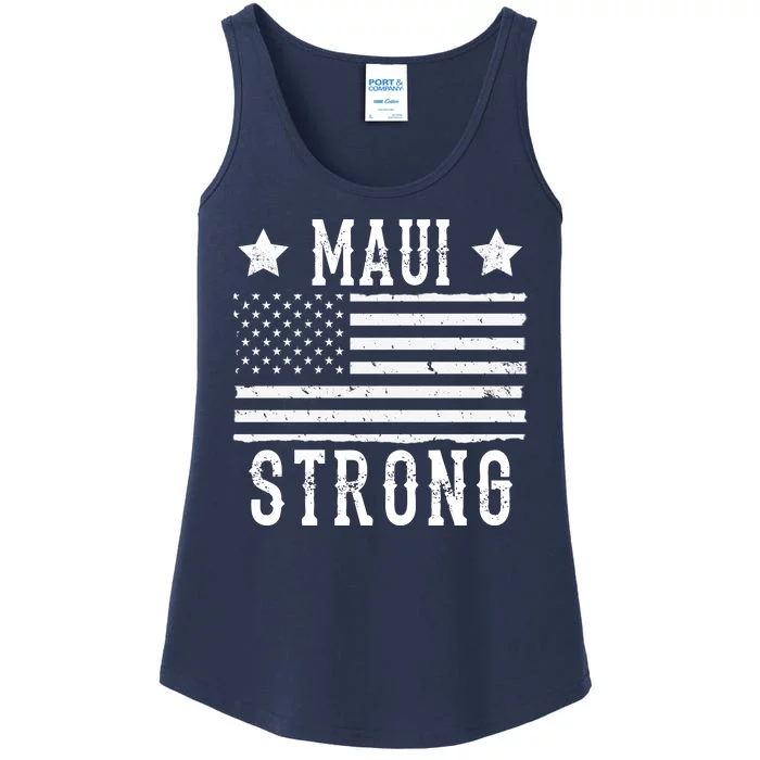 Maui Strong American Flag Ladies Essential Tank