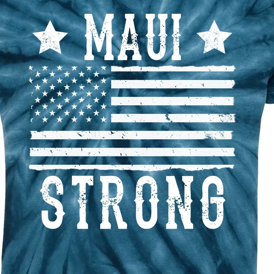 Maui Strong American Flag Kids Tie-Dye T-Shirt