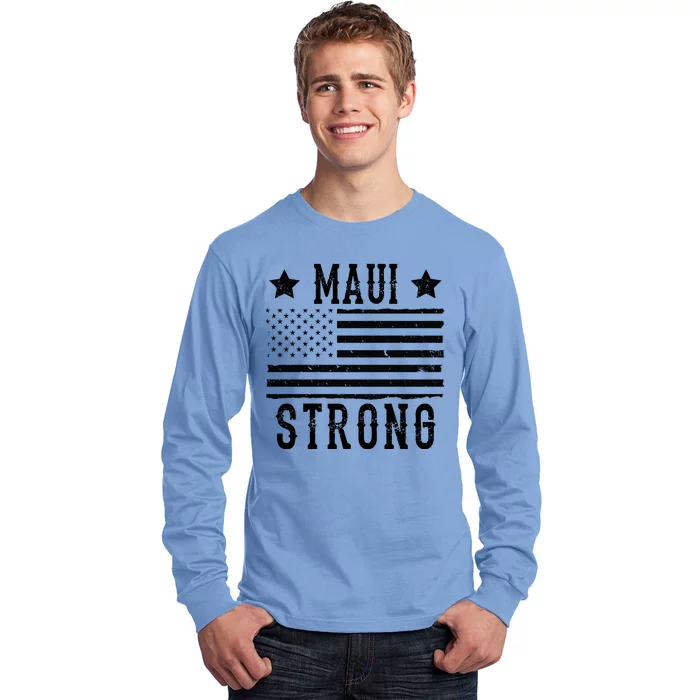 Maui Strong American Flag Long Sleeve Shirt