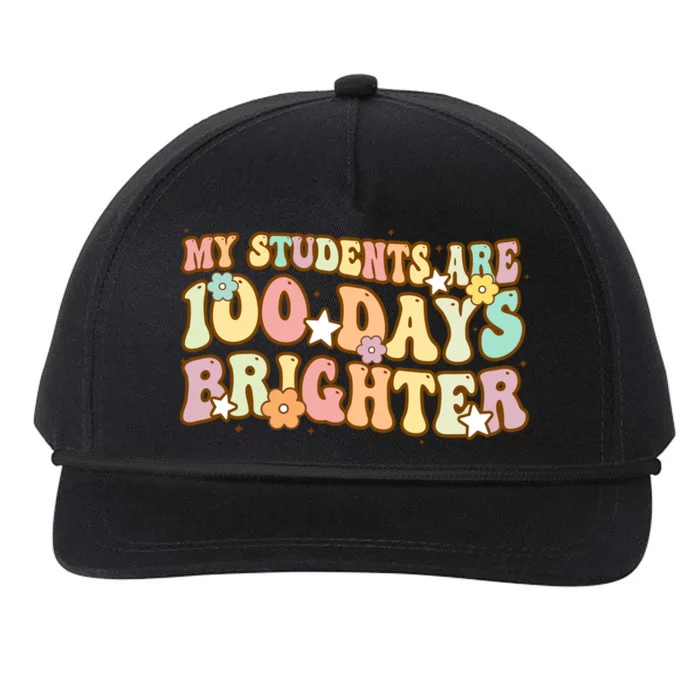 My Students Are 100 Days Brighter Eduactor Teacher Gift Snapback Five-Panel Rope Hat