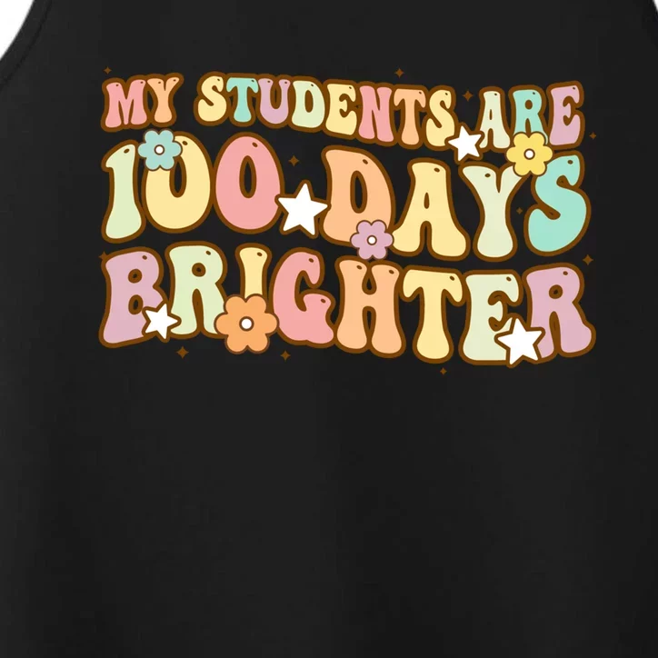 My Students Are 100 Days Brighter Eduactor Teacher Gift Performance Tank