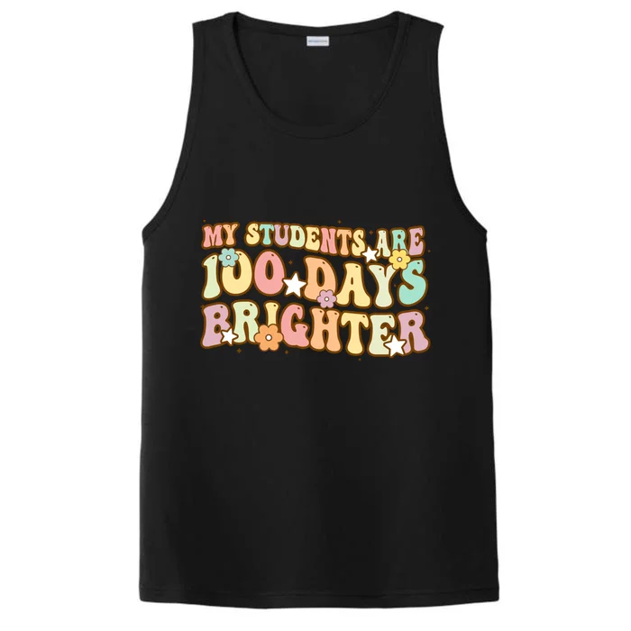 My Students Are 100 Days Brighter Eduactor Teacher Gift Performance Tank