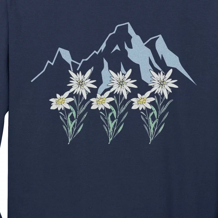 Mountains Switzerland Alps Edelweiss Basket Alpine Flower Tall Long Sleeve T-Shirt