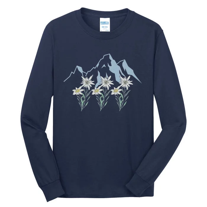 Mountains Switzerland Alps Edelweiss Basket Alpine Flower Tall Long Sleeve T-Shirt