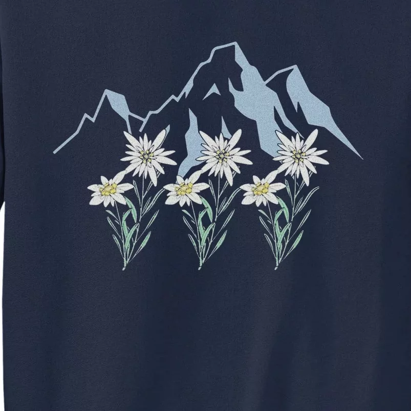 Mountains Switzerland Alps Edelweiss Basket Alpine Flower Tall Sweatshirt