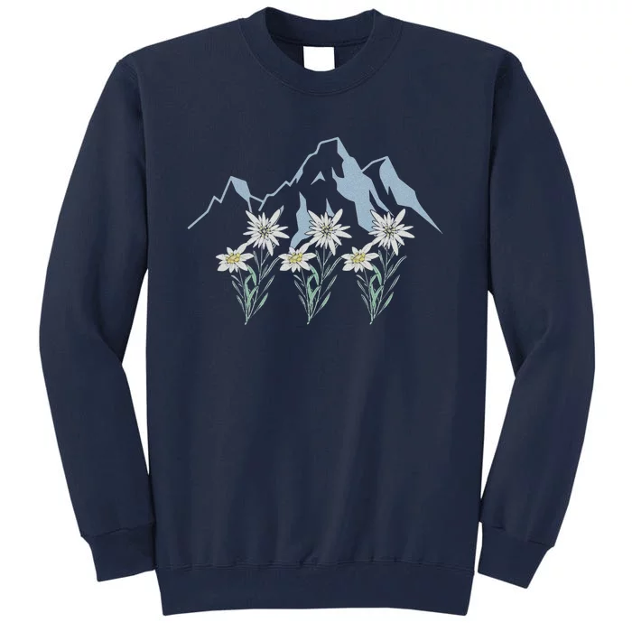 Mountains Switzerland Alps Edelweiss Basket Alpine Flower Tall Sweatshirt