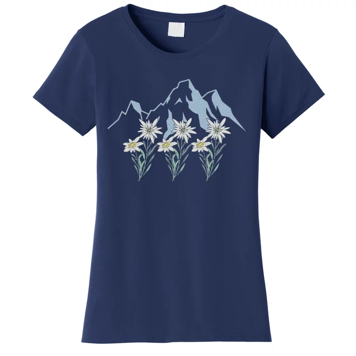 Mountains Switzerland Alps Edelweiss Basket Alpine Flower Women's T-Shirt