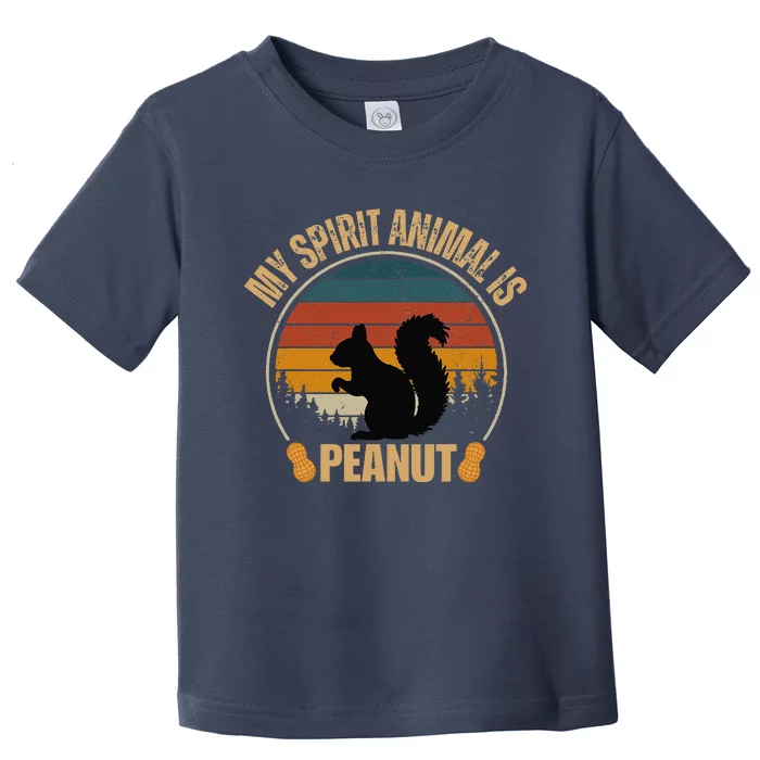 My Spirit Animal Is Peanut Retro Vintage Squirrel Toddler T-Shirt