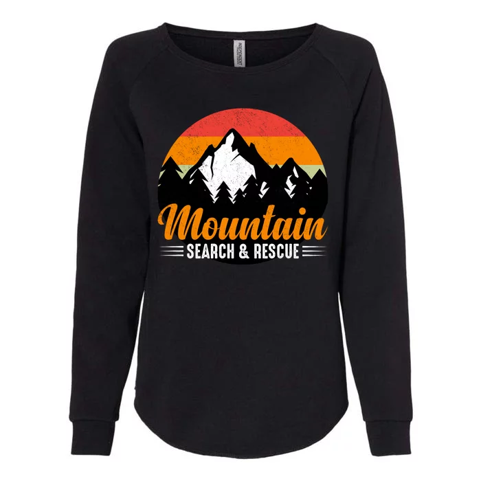 Mountain Search And Rescue Sunset Vintage Retro Womens California Wash Sweatshirt