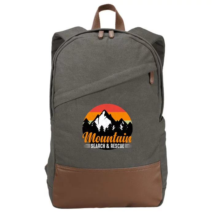 Mountain Search And Rescue Sunset Vintage Retro Cotton Canvas Backpack
