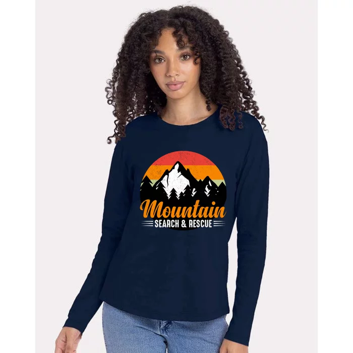 Mountain Search And Rescue Sunset Vintage Retro Womens Cotton Relaxed Long Sleeve T-Shirt