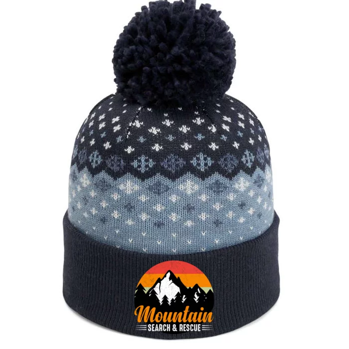 Mountain Search And Rescue Sunset Vintage Retro The Baniff Cuffed Pom Beanie