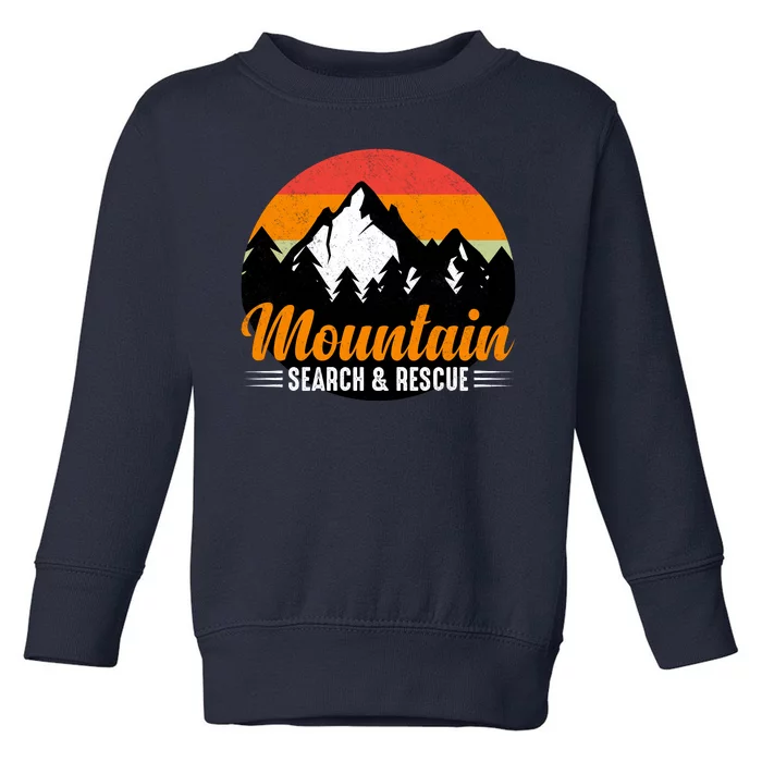 Mountain Search And Rescue Sunset Vintage Retro Toddler Sweatshirt