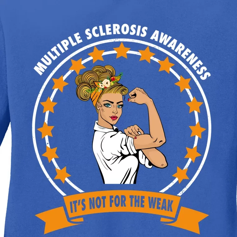 Multiple Sclerosis Awareness Ms Warrior Mom Unbreakable Gift Ladies Long Sleeve Shirt