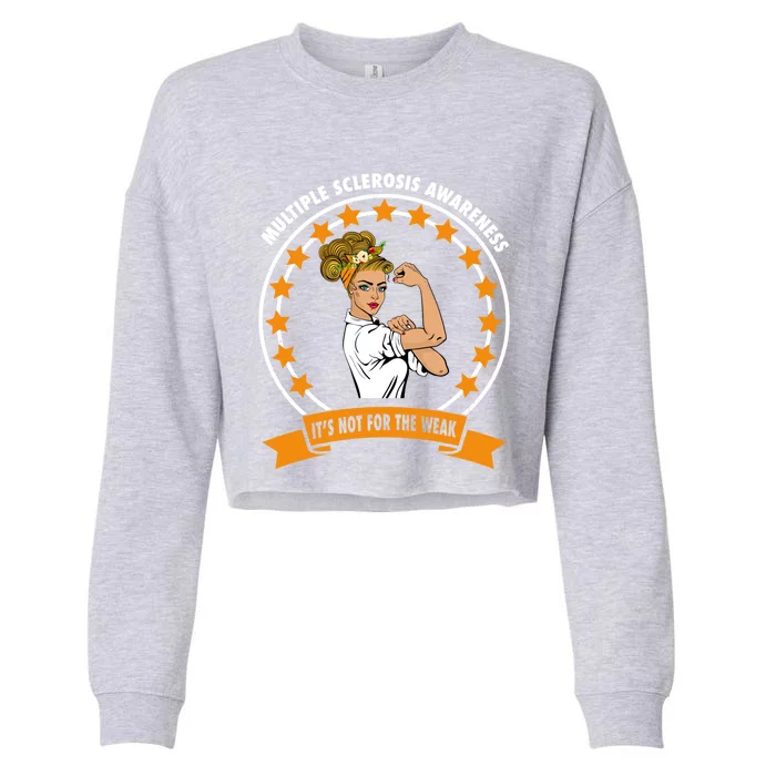 Multiple Sclerosis Awareness Ms Warrior Mom Unbreakable Gift Cropped Pullover Crew