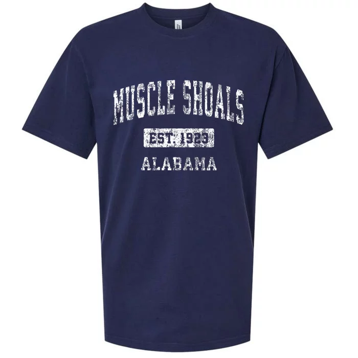 Muscle Shoals Alabama AL Vintage Sports Established Design Sueded Cloud Jersey T-Shirt