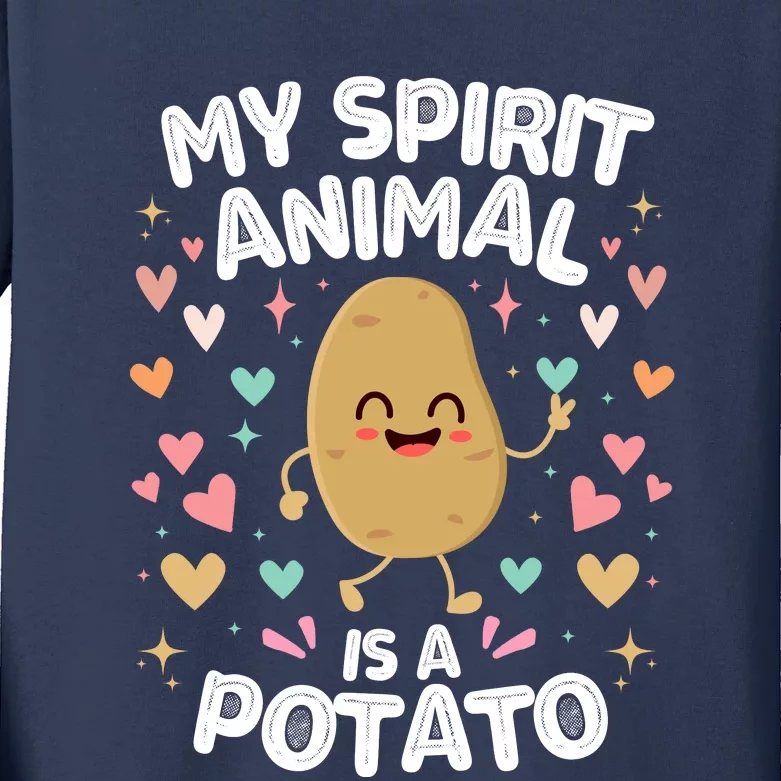 My Spirit Animal Is A Potato Kids Long Sleeve Shirt