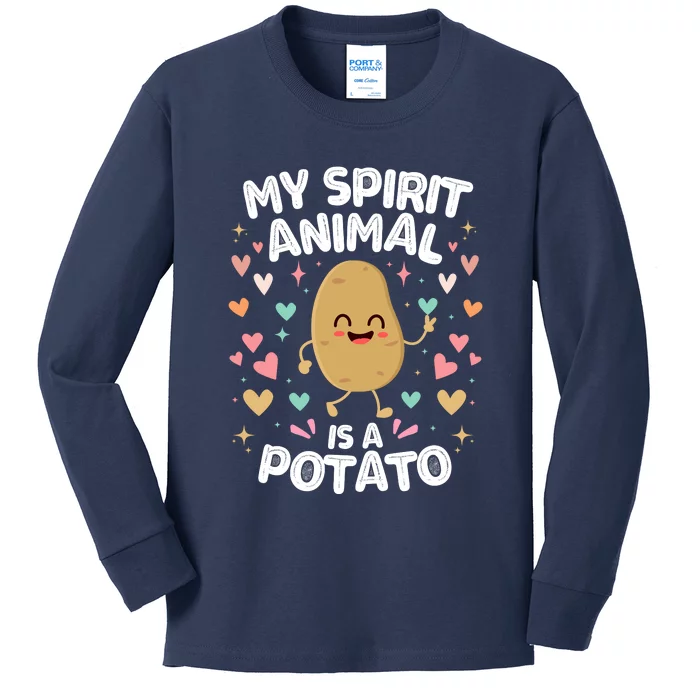 My Spirit Animal Is A Potato Kids Long Sleeve Shirt