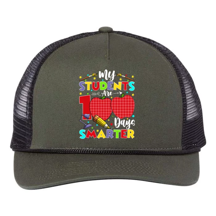 My Students Are 100 Days Smarter School Gift Meaningful Gift Retro Rope Trucker Hat Cap