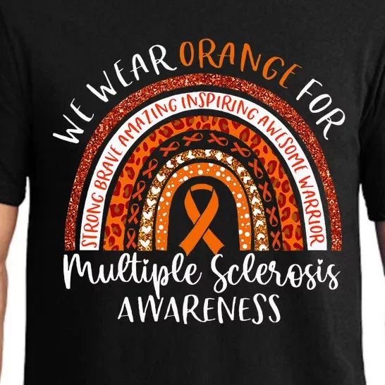 Multiple Sclerosis Awareness We Wear Orange Ms Rainbow Pajama Set