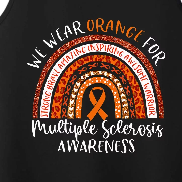 Multiple Sclerosis Awareness We Wear Orange Ms Rainbow Performance Tank