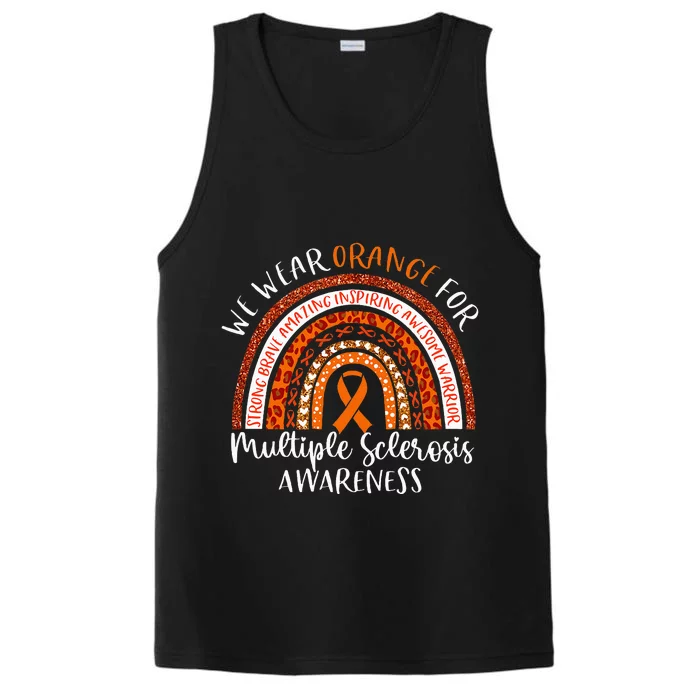 Multiple Sclerosis Awareness We Wear Orange Ms Rainbow Performance Tank