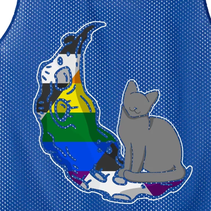 Moon Straight Ally Flag Cat Lgbtq Safe Space Gay Pride Bi Cool Gift Mesh Reversible Basketball Jersey Tank