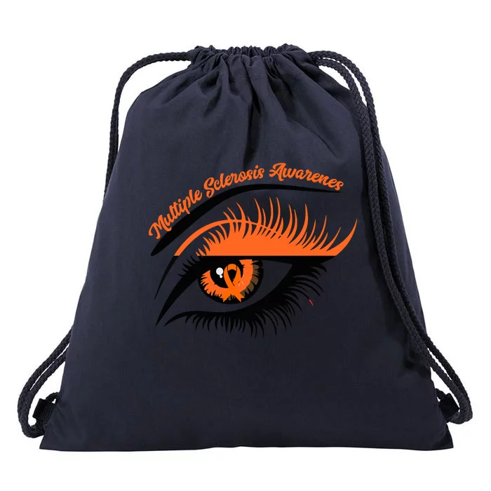 Multiple Sclerosis Awareness Eye Design Drawstring Bag