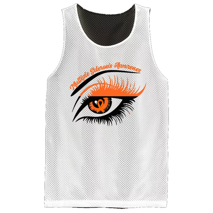 Multiple Sclerosis Awareness Eye Design Mesh Reversible Basketball Jersey Tank