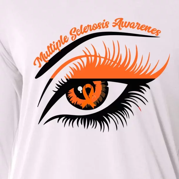 Multiple Sclerosis Awareness Eye Design Cooling Performance Long Sleeve Crew