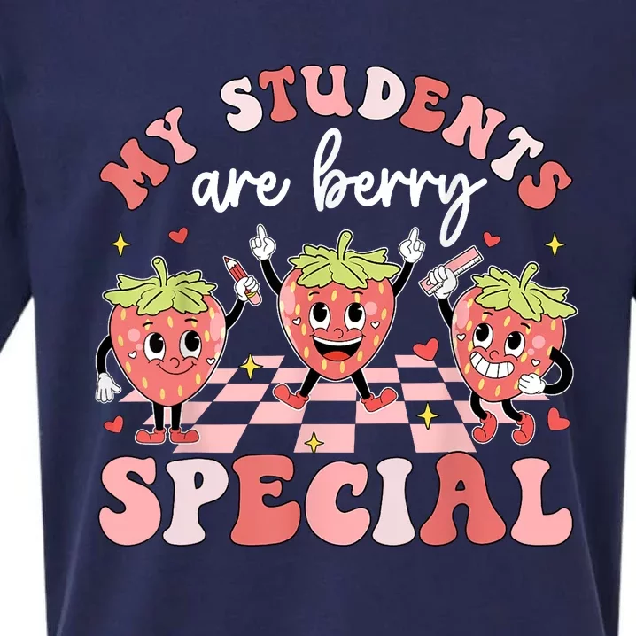 My Students Are Berry Special ValentineS Day Teacher Sueded Cloud Jersey T-Shirt