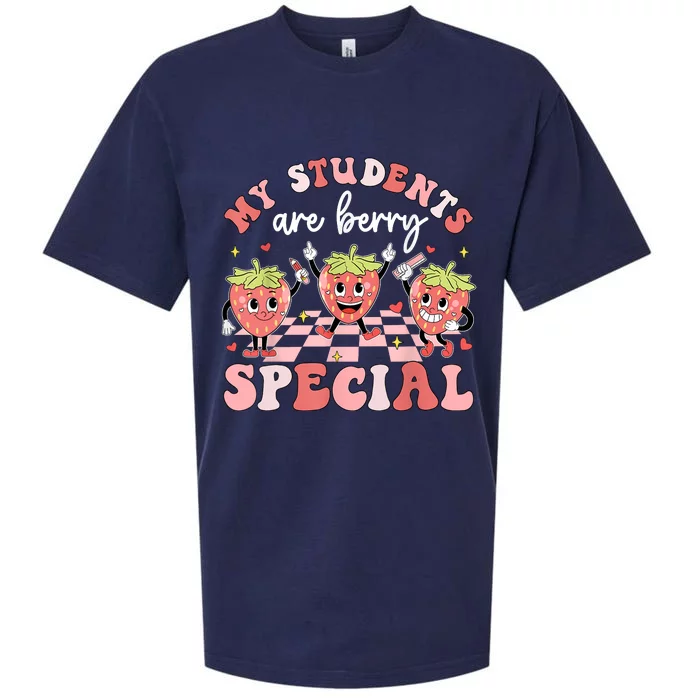 My Students Are Berry Special ValentineS Day Teacher Sueded Cloud Jersey T-Shirt