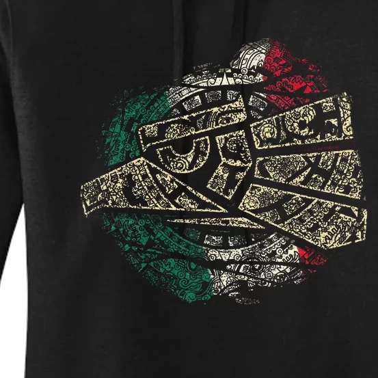 Mexico Sacred Aztec Calendar Mexican Eagle Archeological Women's Pullover Hoodie