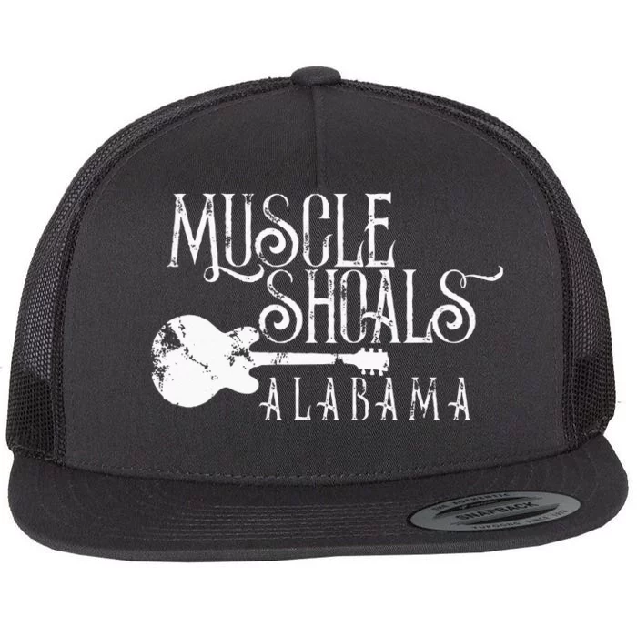 Muscle Shoals Alabama With Guitar Swampy Soul Music Fans Flat Bill Trucker Hat