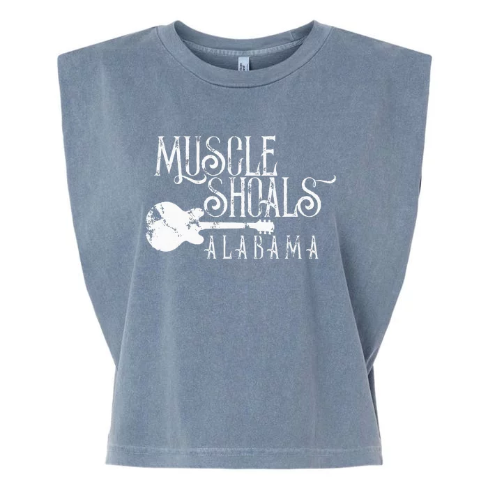 Muscle Shoals Alabama With Guitar Swampy Soul Music Fans Garment-Dyed Women's Muscle Tee