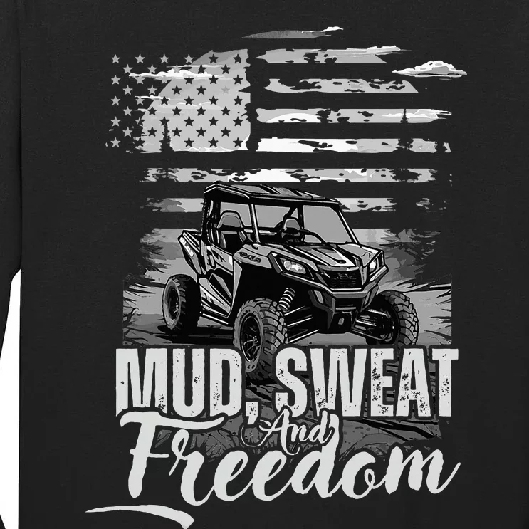 Mud Sweat And Freedom Patriotic American Offroad Sxs Utv Tall Long Sleeve T-Shirt