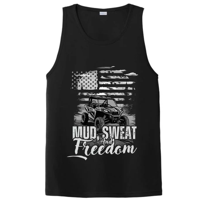 Mud Sweat And Freedom Patriotic American Offroad Sxs Utv Performance Tank