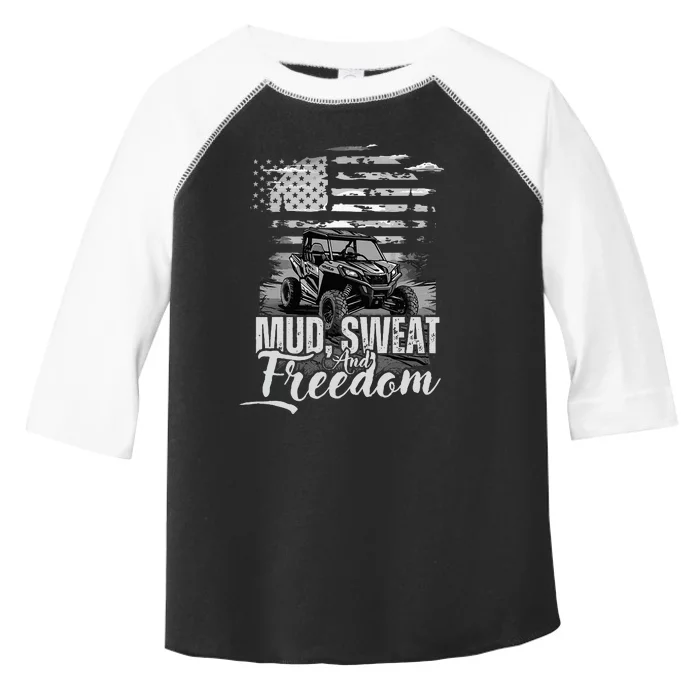 Mud Sweat And Freedom Patriotic American Offroad Sxs Utv Toddler Fine Jersey T-Shirt