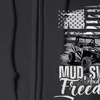 Mud Sweat And Freedom Patriotic American Offroad Sxs Utv Full Zip Hoodie