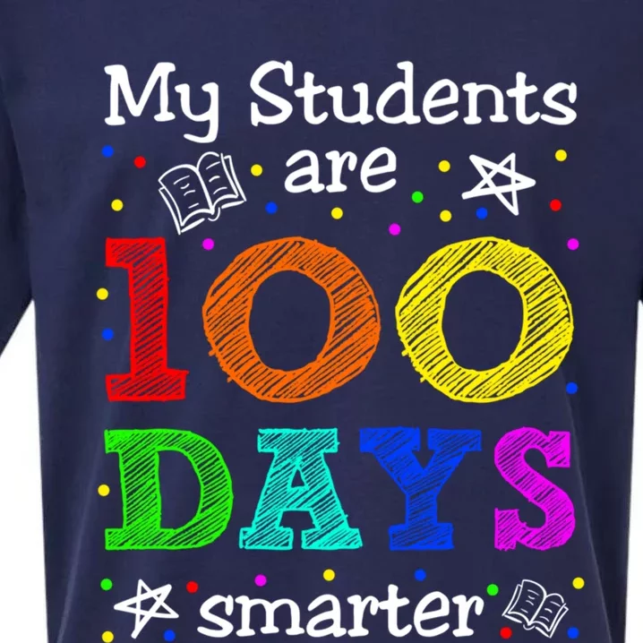 My Students Are 100 Days Smarter Funny Teacher Gift Sueded Cloud Jersey T-Shirt