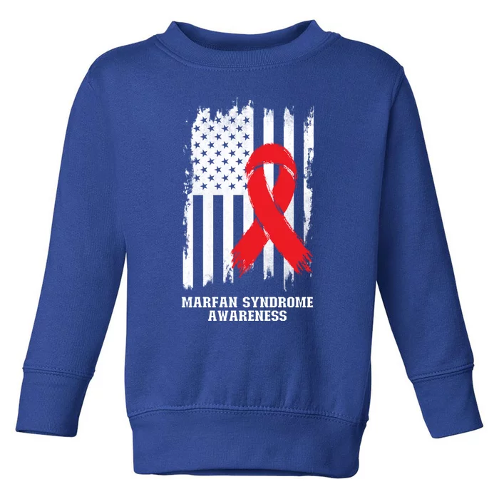 Marfan Syndrome Awareness Usa Distressed Flag Meaningful Gift Toddler Sweatshirt