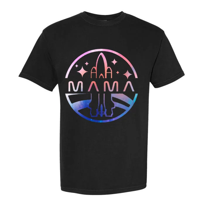 Mama Space Astronaut Rocket Birthday Party Garment-Dyed Heavyweight T-Shirt