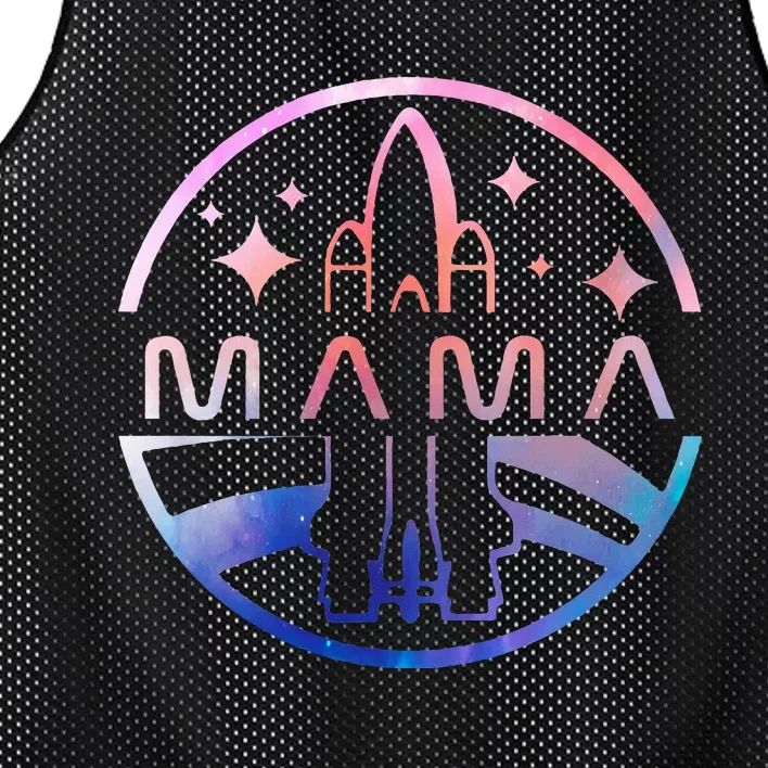 Mama Space Astronaut Rocket Birthday Party Mesh Reversible Basketball Jersey Tank