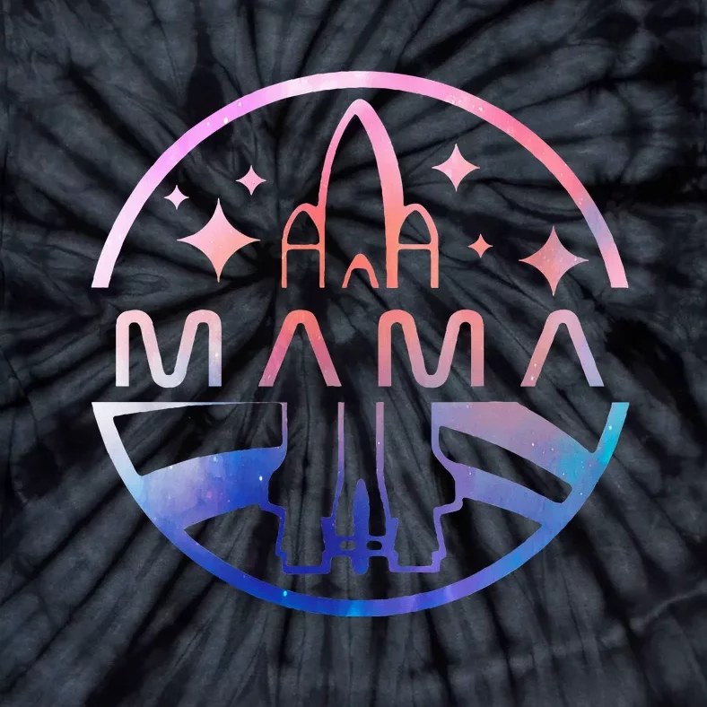 Mama Space Astronaut Rocket Birthday Party Tie-Dye T-Shirt