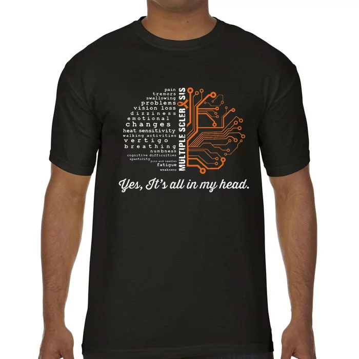 Multiple Sclerosis Awareness MS Head Warrior MS Support Idea Comfort Colors T-Shirt