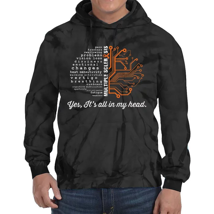 Multiple Sclerosis Awareness MS Head Warrior MS Support Idea Tie Dye Hoodie