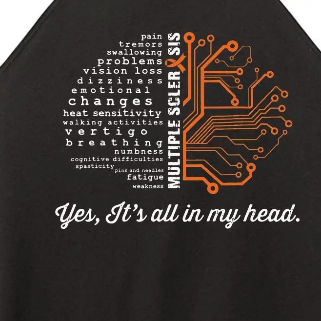 Multiple Sclerosis Awareness MS Head Warrior MS Support Idea Women’s Perfect Tri Rocker Tank