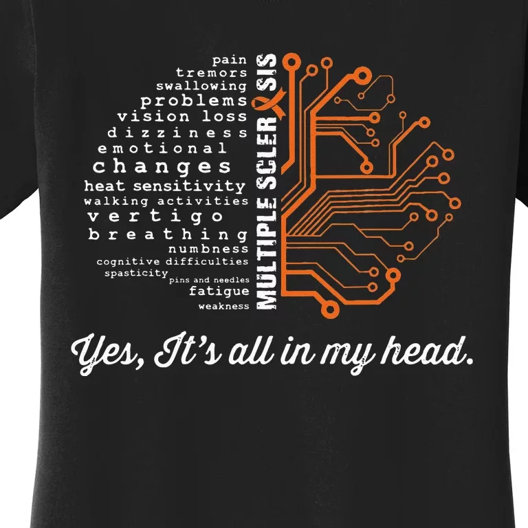 Multiple Sclerosis Awareness MS Head Warrior MS Support Idea Women's T-Shirt