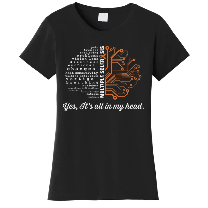 Multiple Sclerosis Awareness MS Head Warrior MS Support Idea Women's T-Shirt