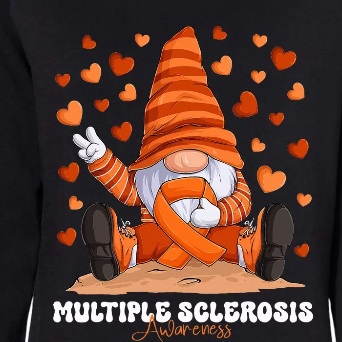 Multiple Sclerosis Awareness Month Orange Ribbon Gnome Womens California Wash Sweatshirt